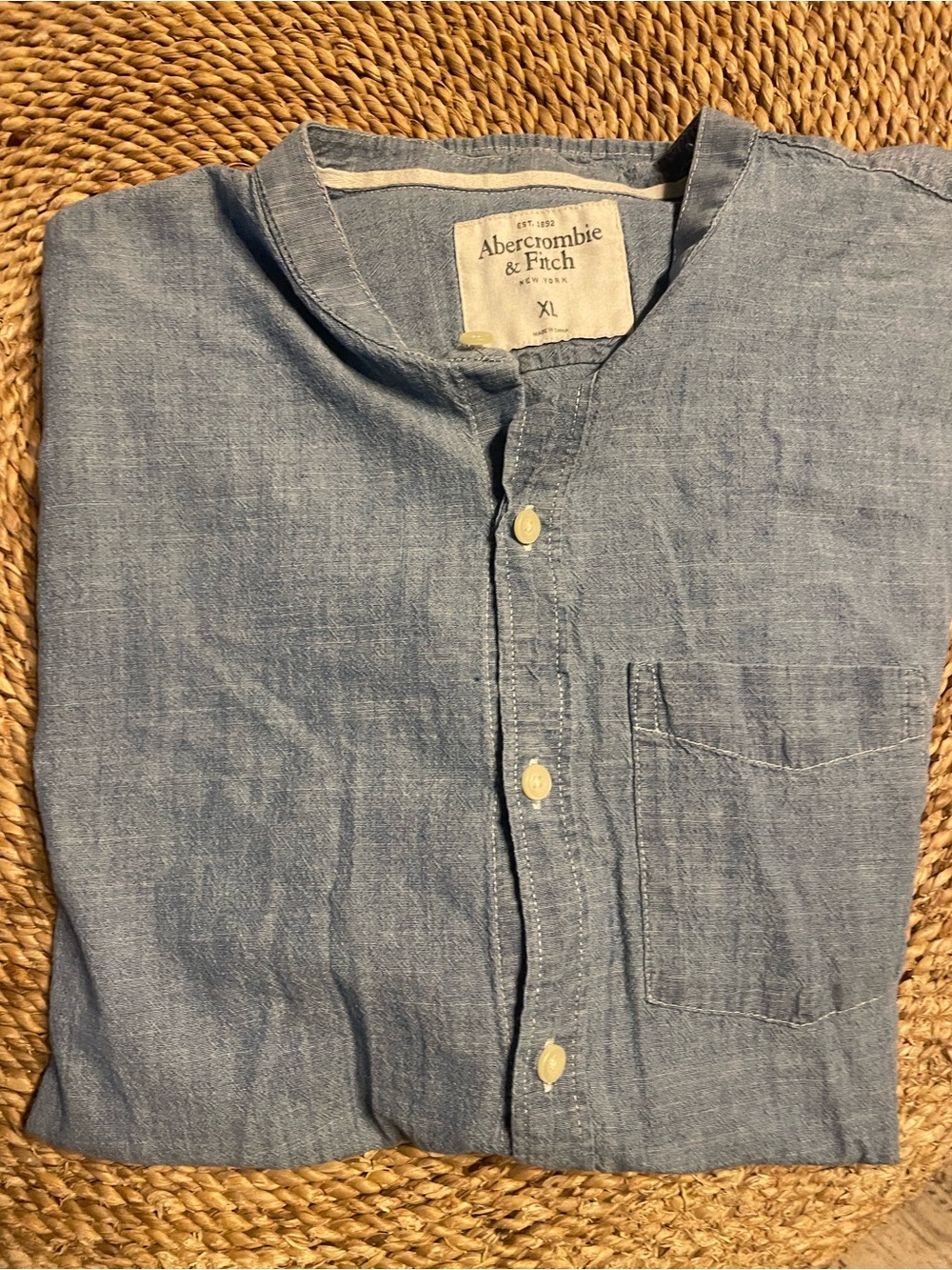 Abercrombie & Fitch Light Blue Chambray Button-Down Shirt
